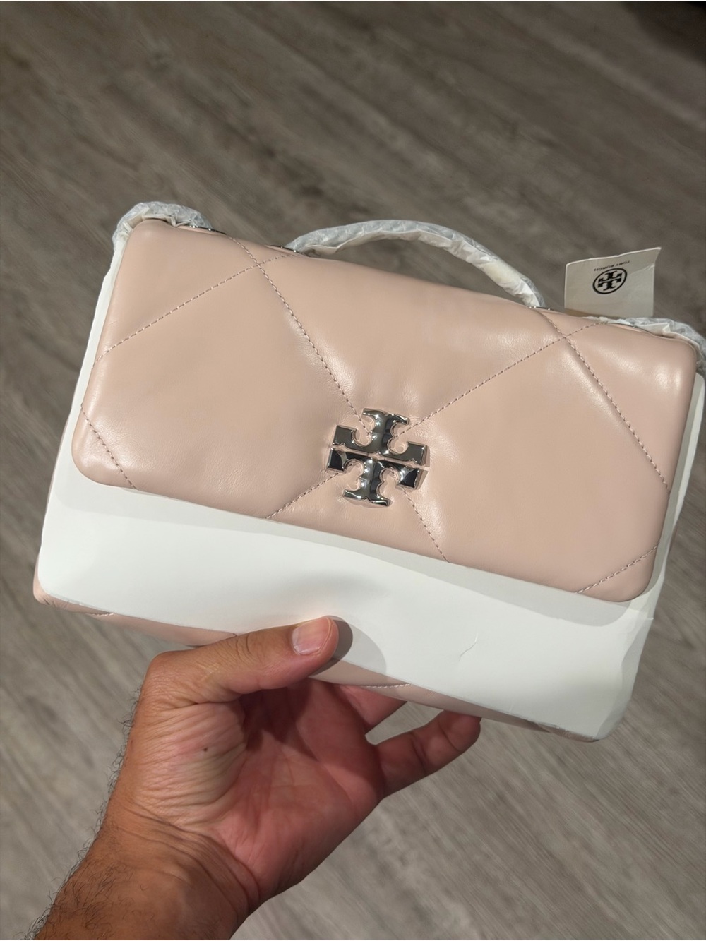 NWT Tory Burch Small Kira Diamond Quilt Bag Soft Pink 154706